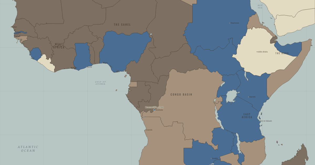 Map: How Thin the Empire Really Was — The Decolonization of Africa, 1945–1994