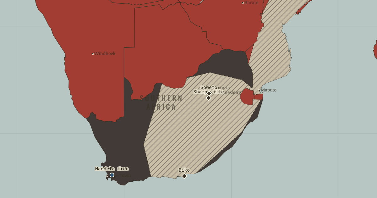 Map: Apartheid’s Long Fall — The Decolonization of Africa, 1945–1994