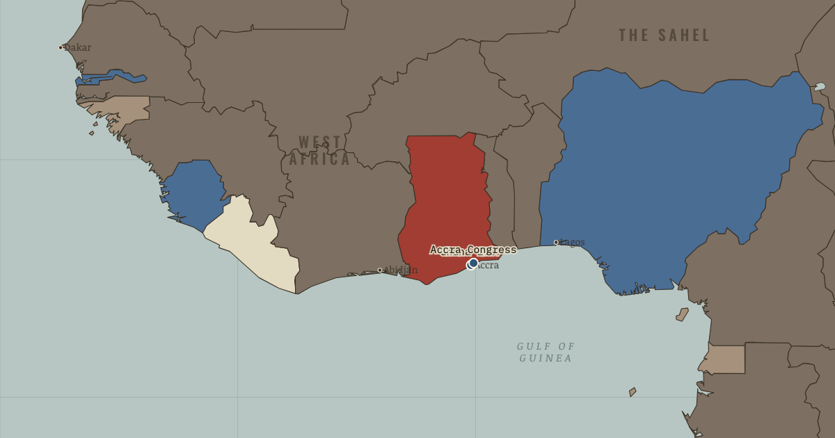 Map: Ghana — The Model — The Decolonization of Africa, 1945–1994