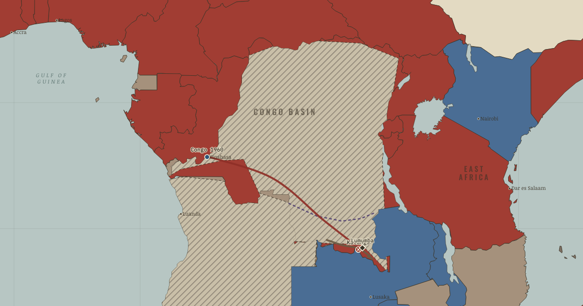 Map: The Congo Crisis — The Decolonization of Africa, 1945–1994