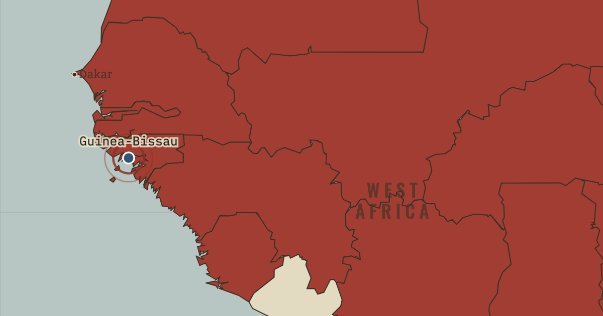 Map showing Guinea-Bissau declares — The Decolonization of Africa, 1945–1994