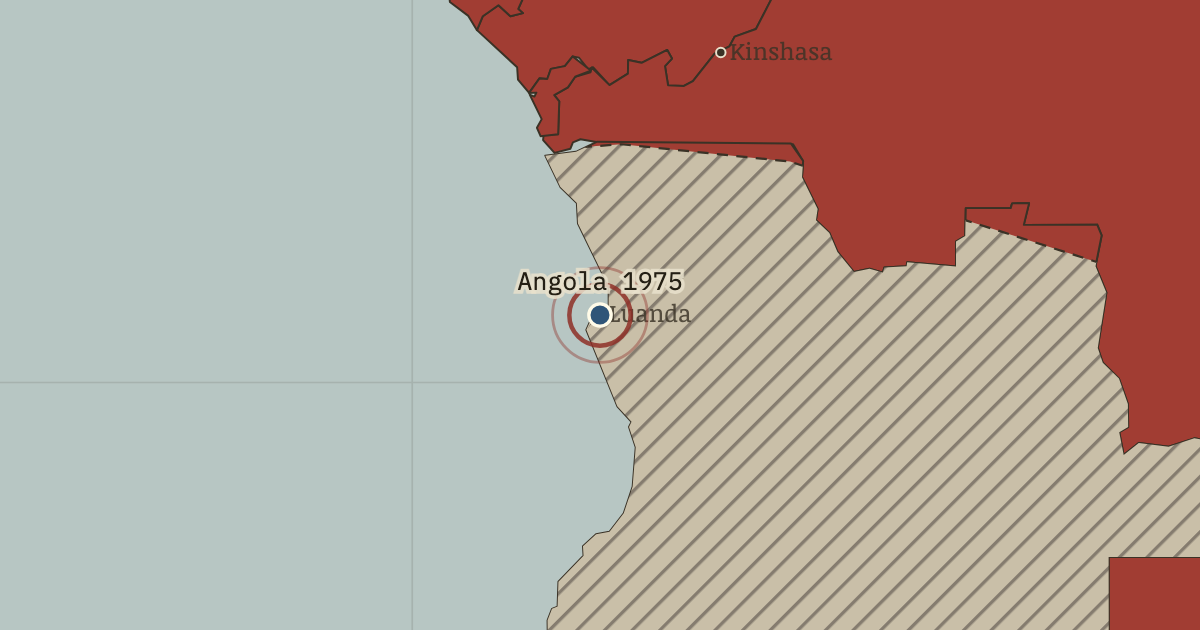 Map: Luanda — Angola, and instant war