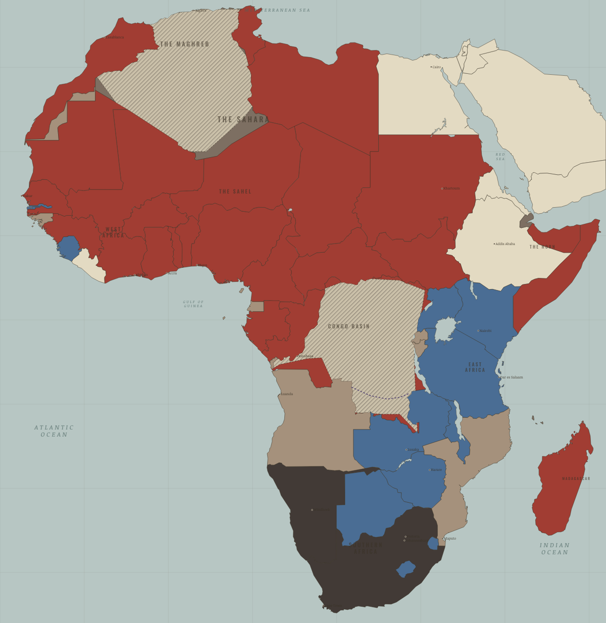 Map of Africa in 1960: The Year of Africa