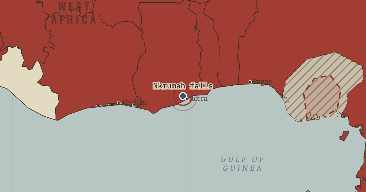 Map: Nkrumah overthrown