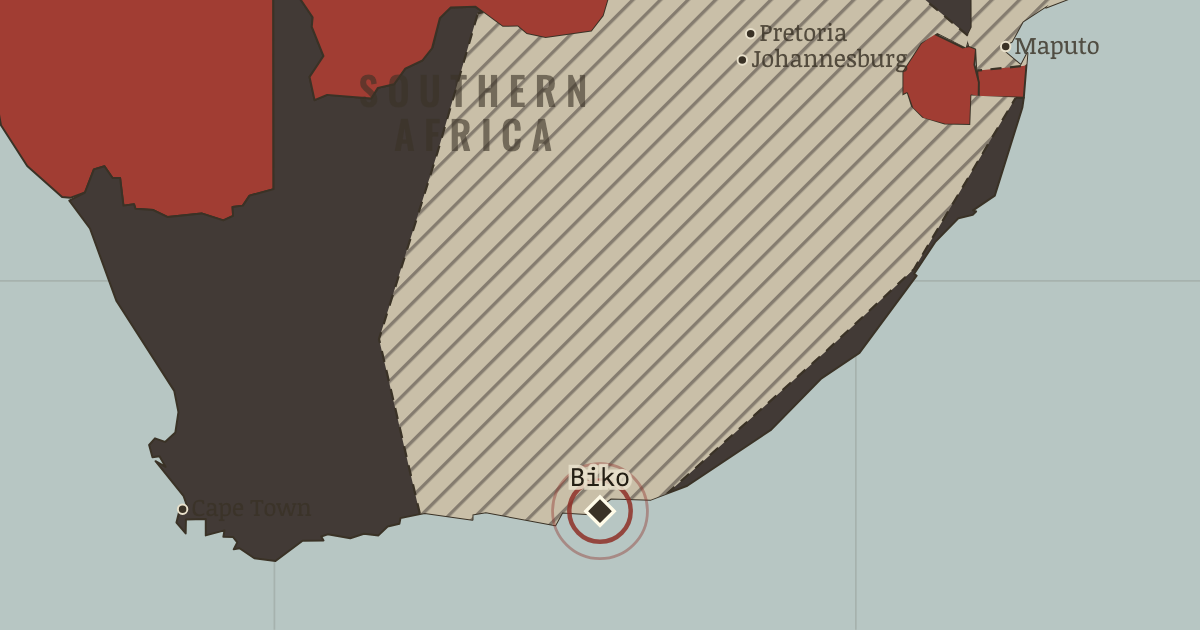 Map showing Steve Biko — The Decolonization of Africa, 1945–1994