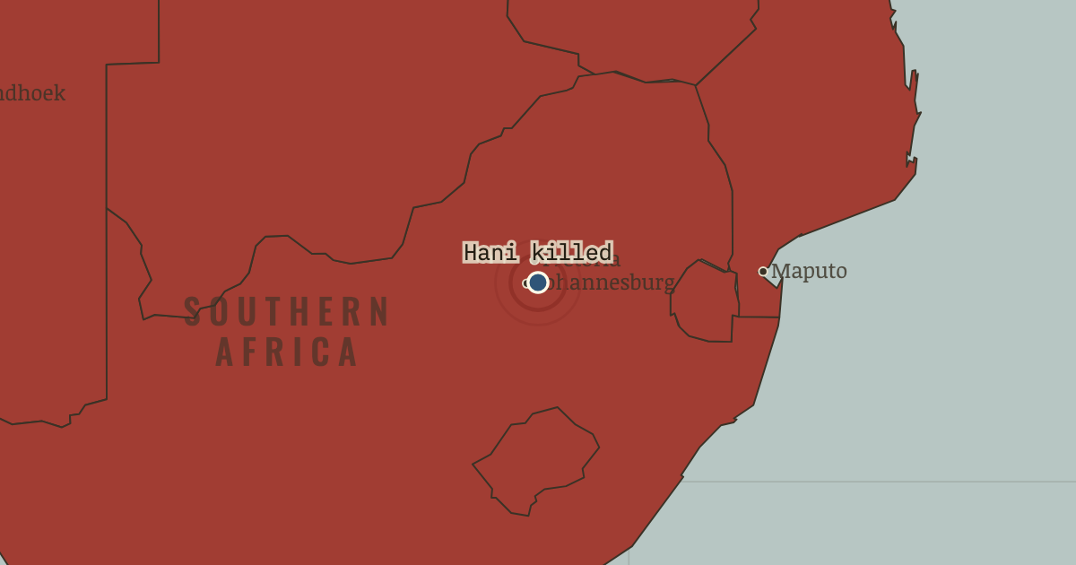 Map: The Hani assassination