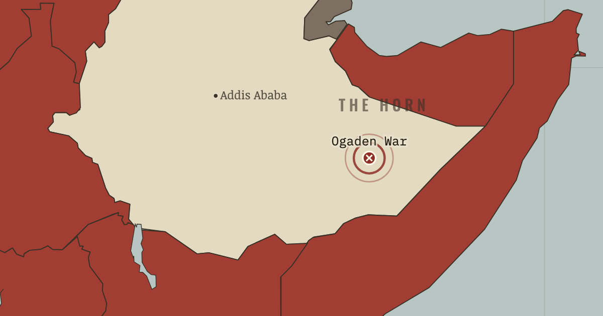 Map showing The Ogaden War — The Decolonization of Africa, 1945–1994