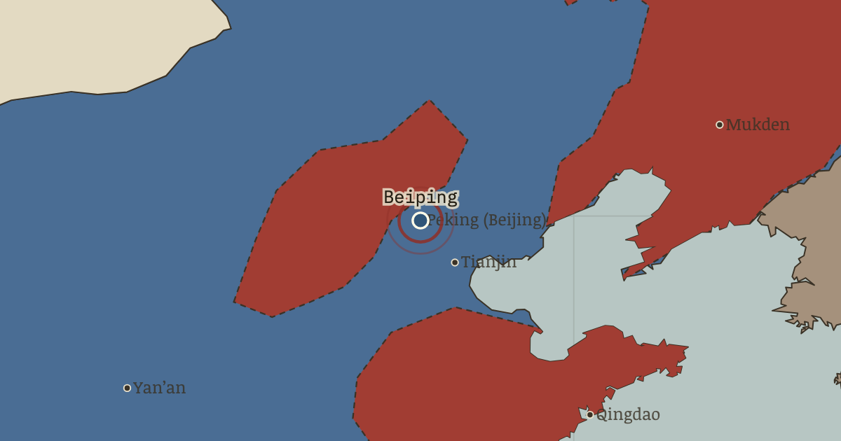 Map: Beiping surrenders