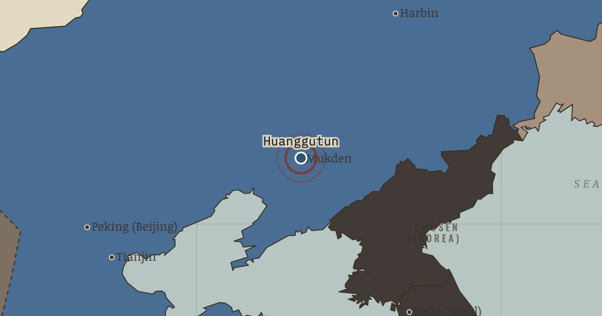Map showing Huanggutun — China in Revolution, 1911–1949