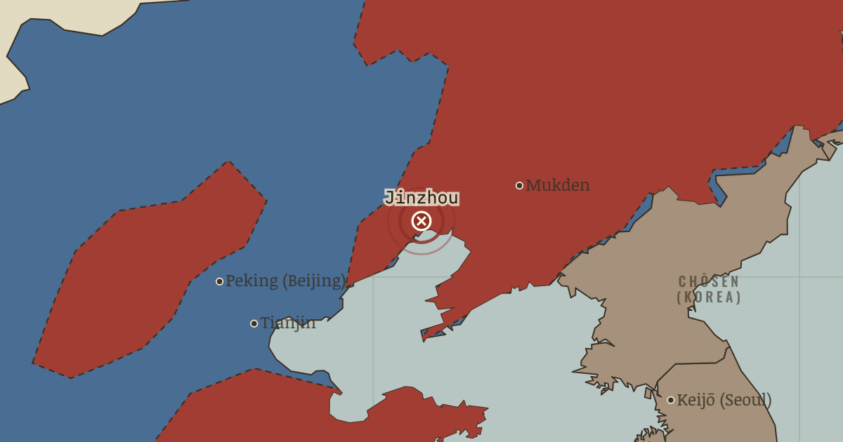 Map showing Jinzhou — China in Revolution, 1911–1949