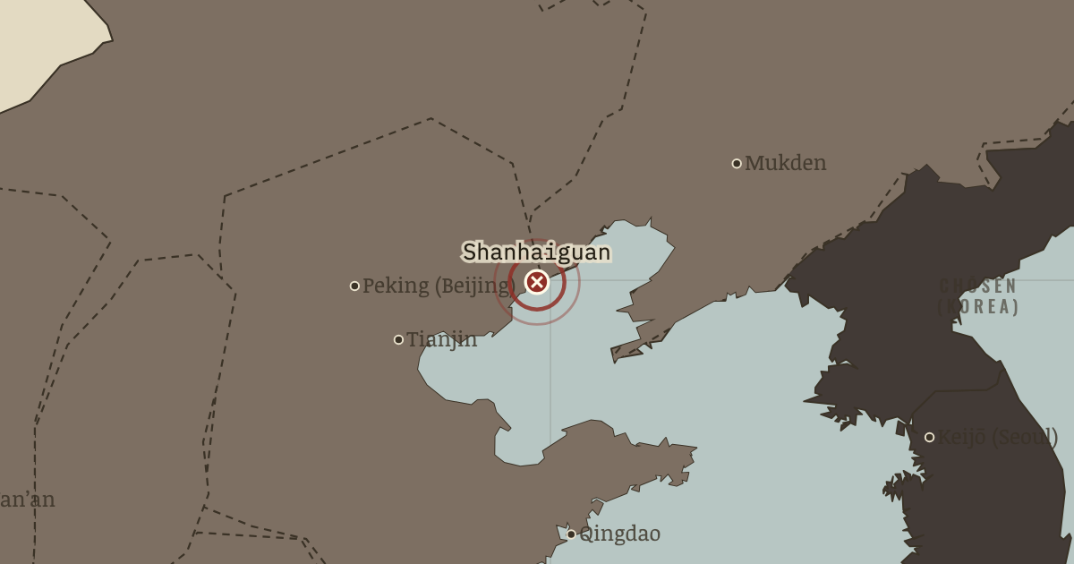 Map showing Shanhaiguan — China in Revolution, 1911–1949