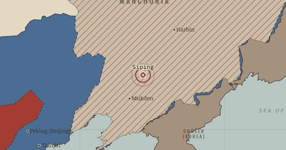 Map showing Siping — China in Revolution, 1911–1949