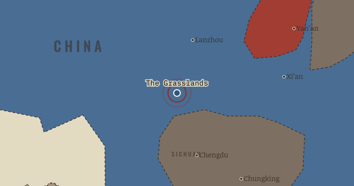 Map showing The Grasslands — China in Revolution, 1911–1949