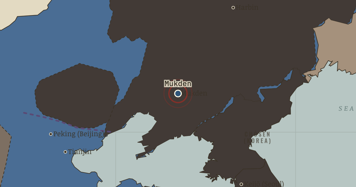 Map showing The Mukden Incident — China in Revolution, 1911–1949