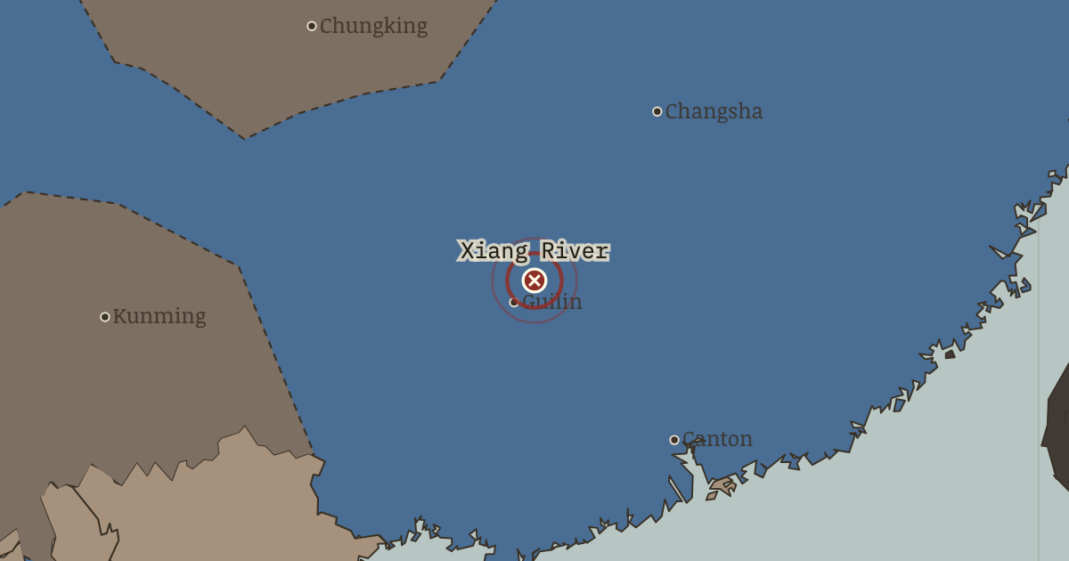 Map showing The Xiang River — China in Revolution, 1911–1949