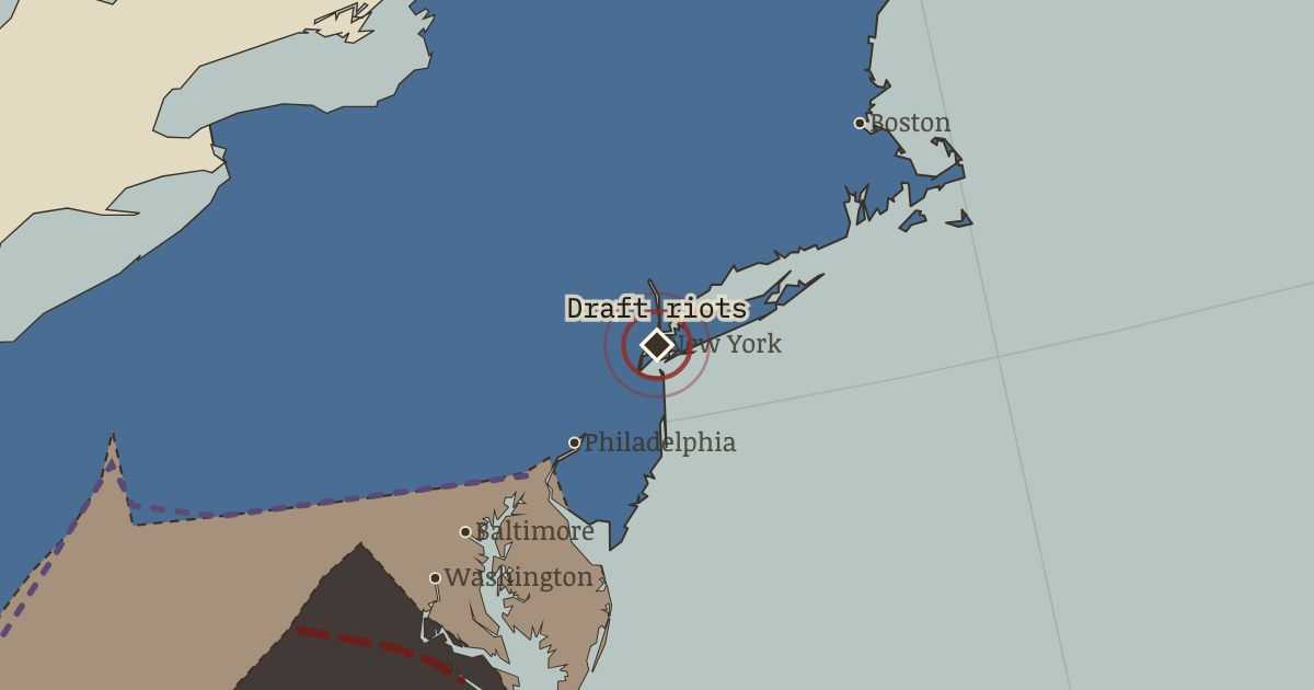 Map: New York draft riots