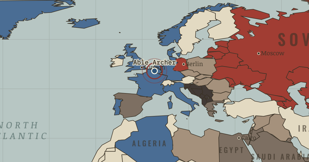 Map showing Able Archer 83 — The Cold War, 1945–1991