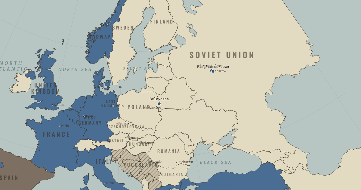 Map: The End — and the Arguments — The Cold War, 1945–1991