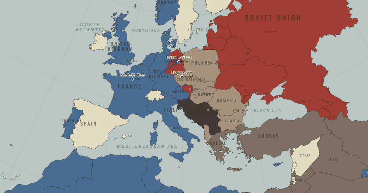 Map: Containment — The Cold War, 1945–1991