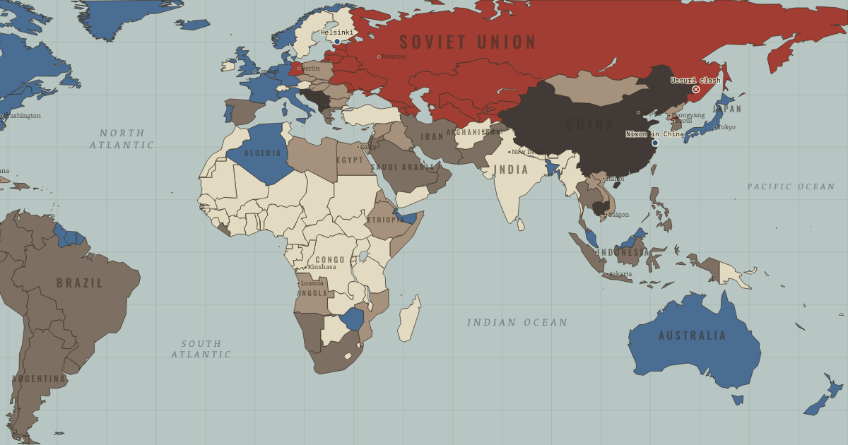 Map: Détente: The Triangle — The Cold War, 1945–1991