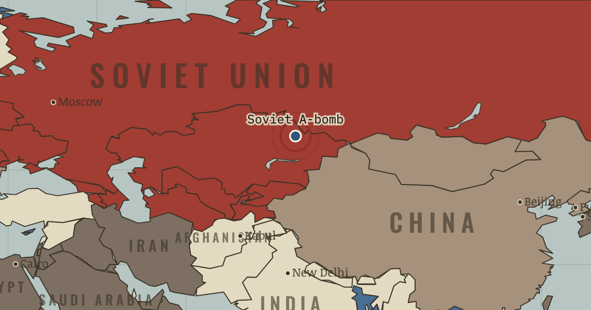 Map showing “First Lightning” — The Cold War, 1945–1991