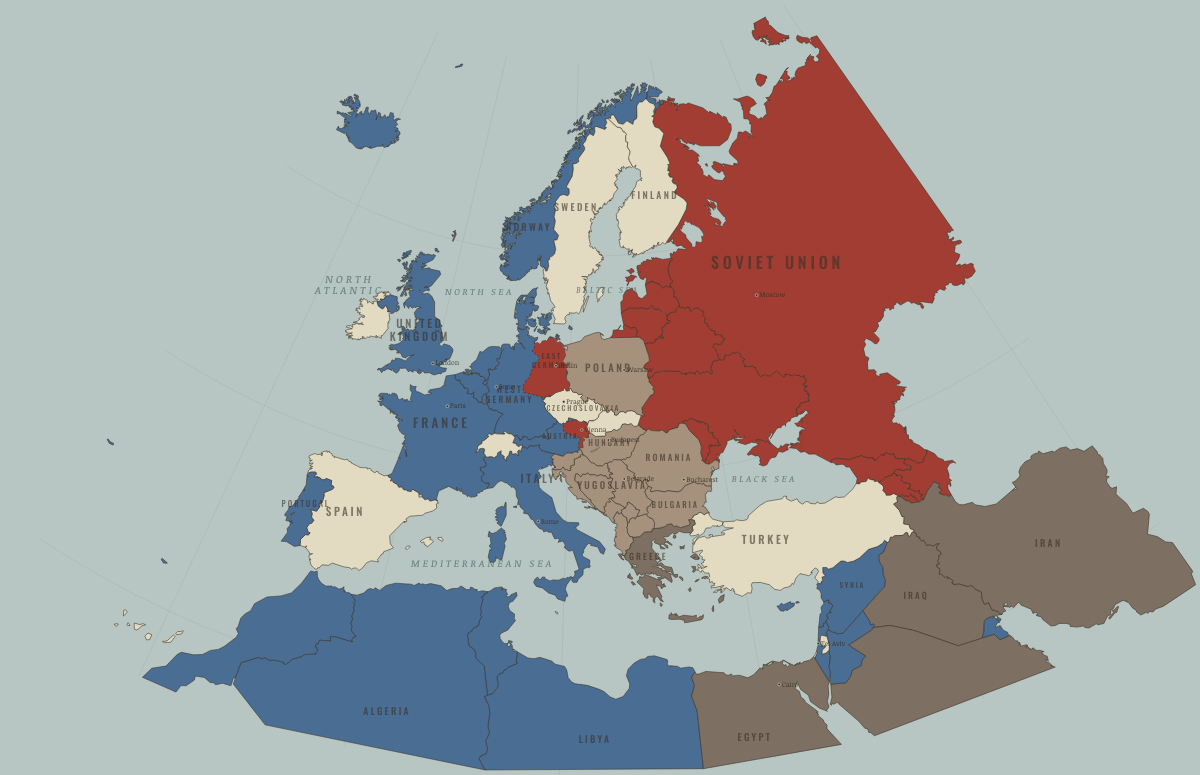 Map of the Europe — the Central Front in MAY 1945: Where the armies stopped