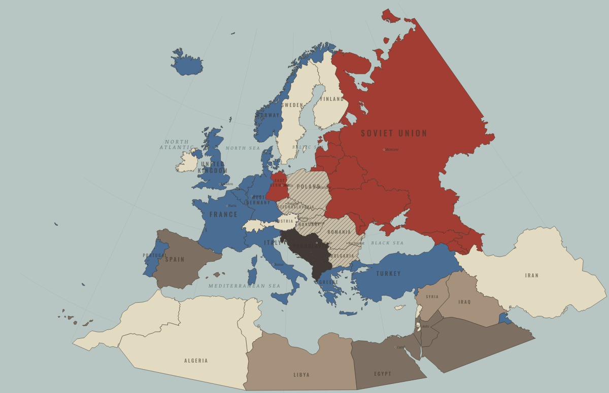 Map of the Europe — the Central Front in NOV 1989: The wave