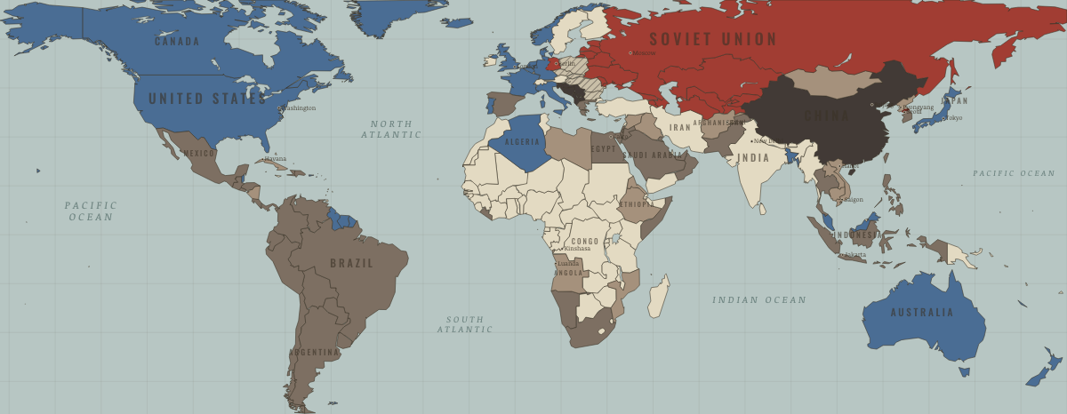 Map of the World in NOV 1989: The bloc dissolves