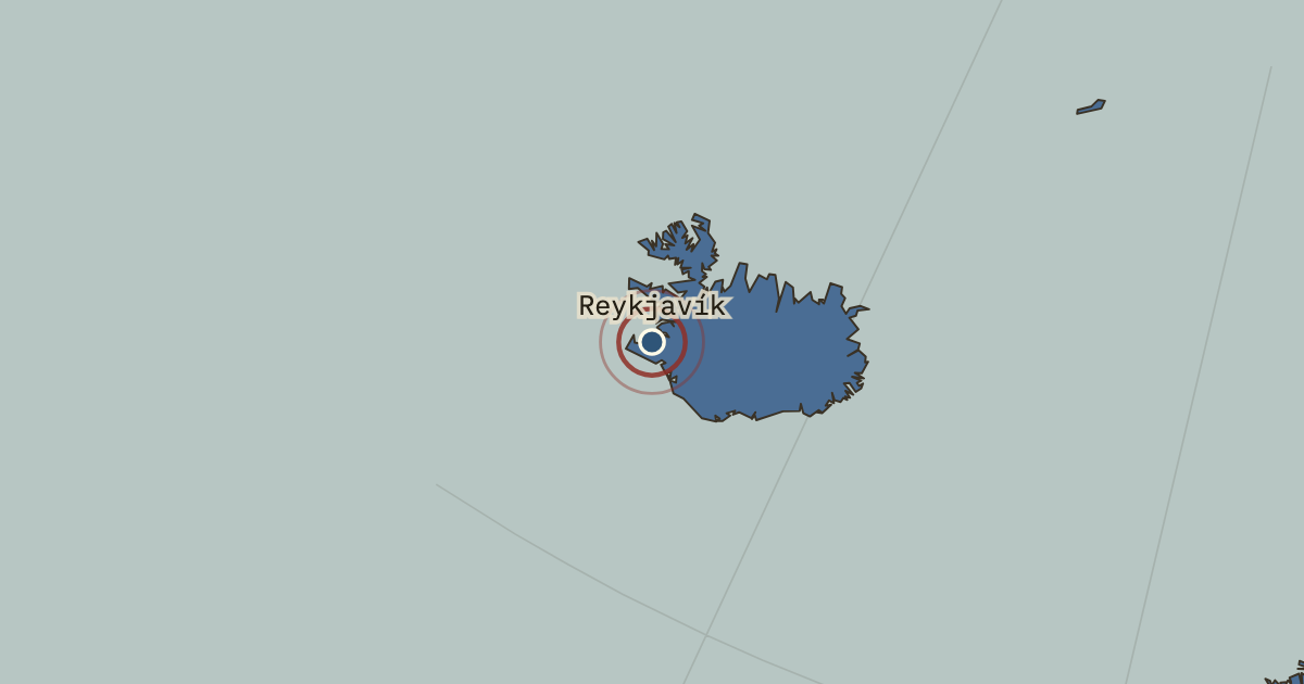 Map showing Reykjavík Summit — The Cold War, 1945–1991