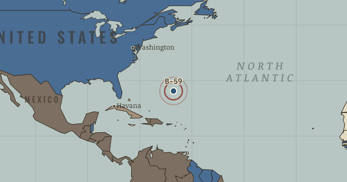 Map showing Submarine B-59 — The Cold War, 1945–1991