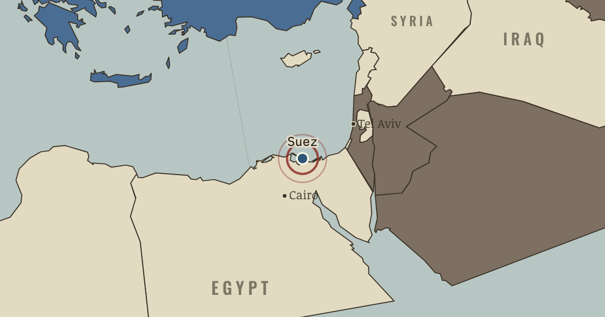 Map showing Suez — The Cold War, 1945–1991