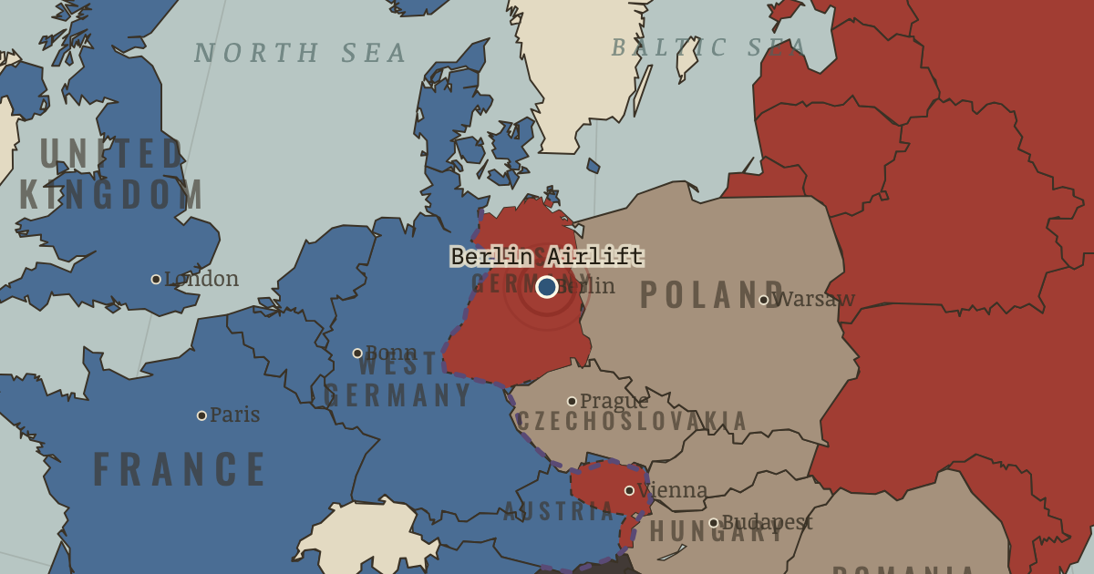 Map showing The Berlin Airlift — The Cold War, 1945–1991