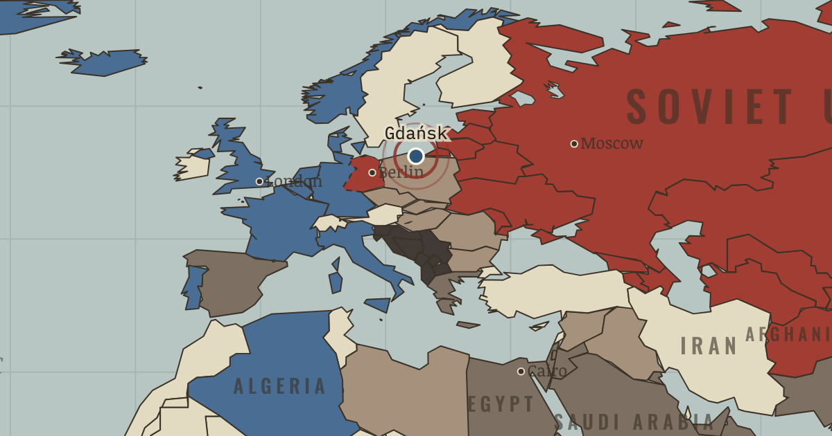 Map showing The Lenin Shipyard — The Cold War, 1945–1991