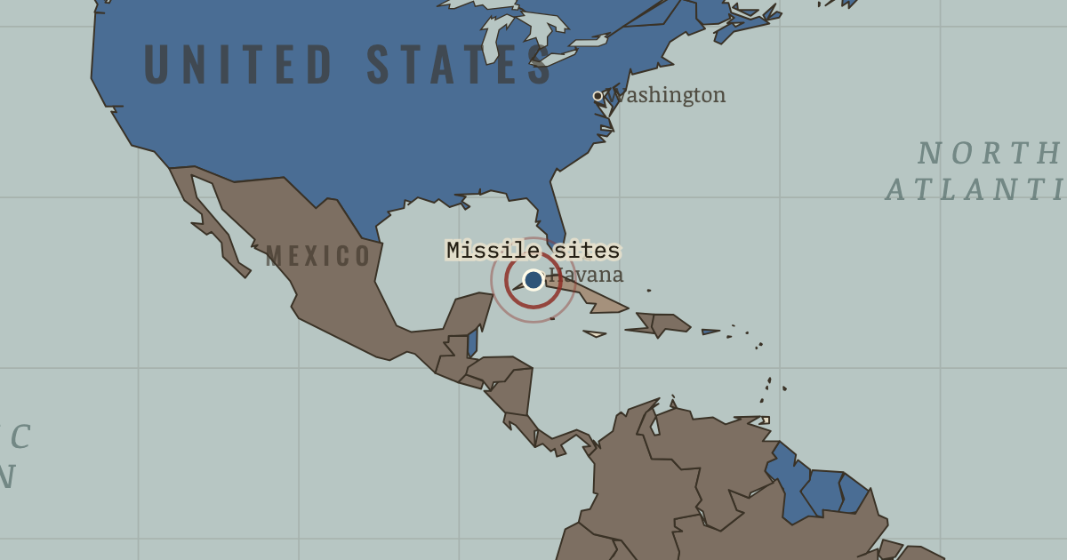 Map showing The missile sites — The Cold War, 1945–1991