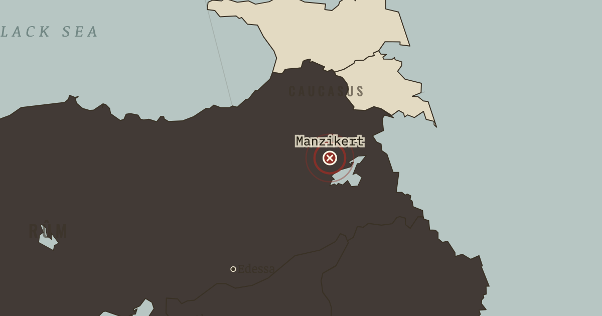 Map showing Manzikert — The Crusades, 1095–1291