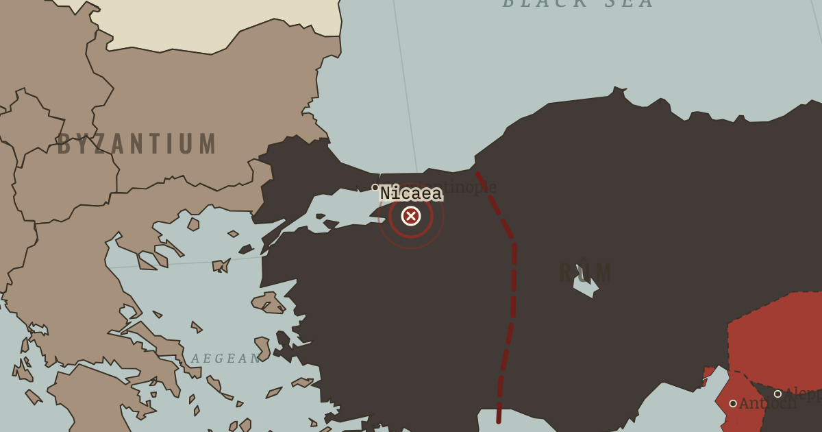 Map showing Siege of Nicaea — The Crusades, 1095–1291