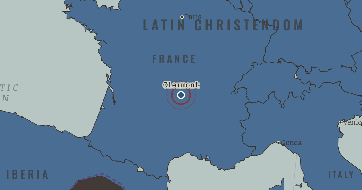 Map: The Council of Clermont