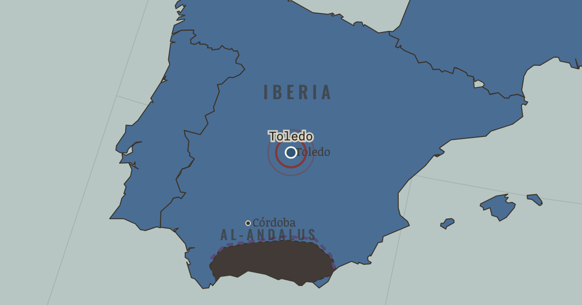 Map showing Toledo — The Crusades, 1095–1291
