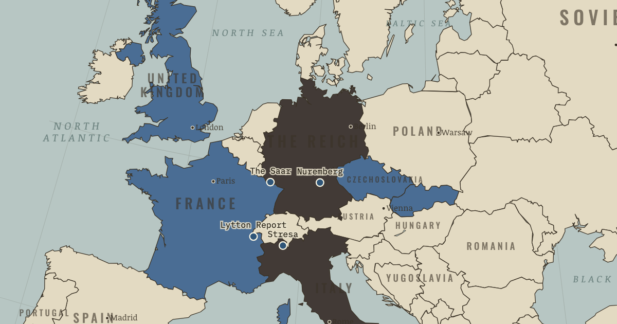 Map: Germany Turns Charcoal — The Road to War, 1931–1941