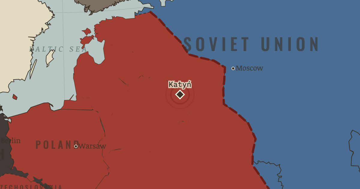 Map showing Katyń — The Road to War, 1931–1941