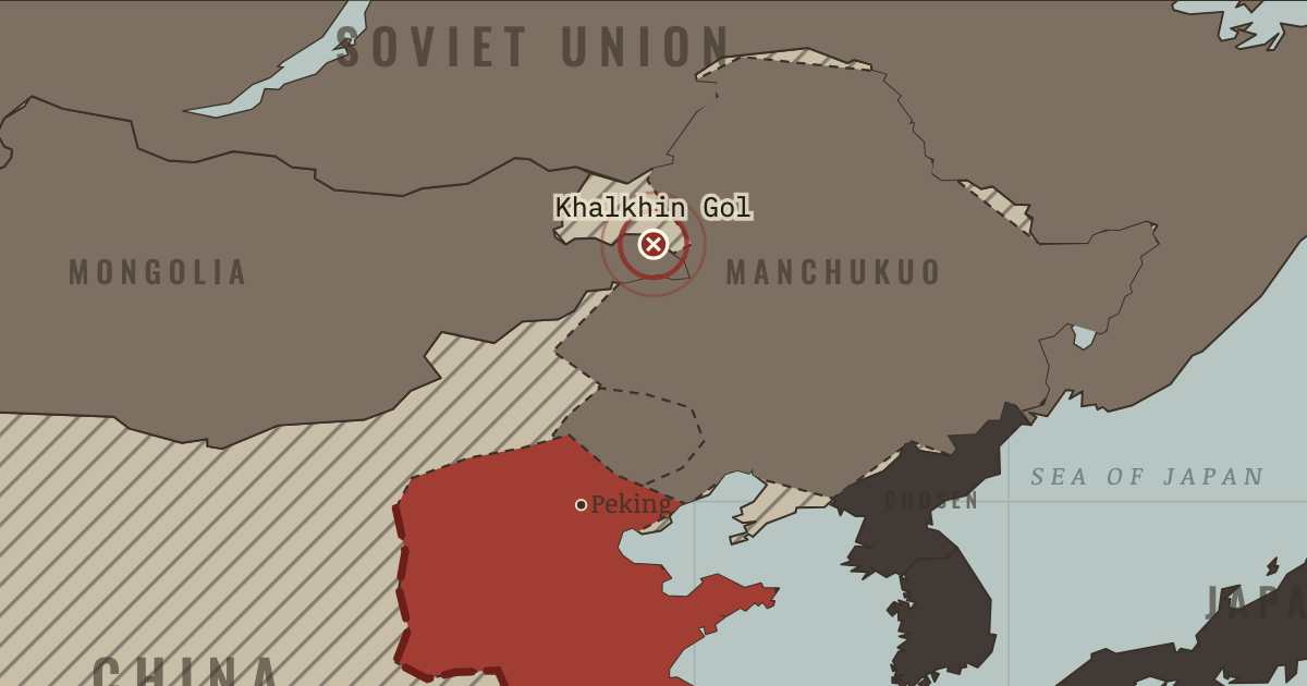 Map showing Khalkhin Gol — The Road to War, 1931–1941