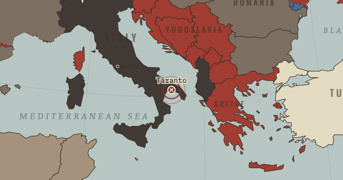 Map showing Taranto — The Road to War, 1931–1941