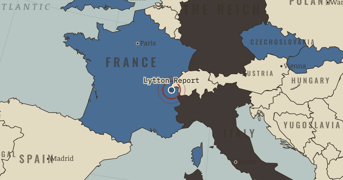 Map showing The Lytton Report — The Road to War, 1931–1941