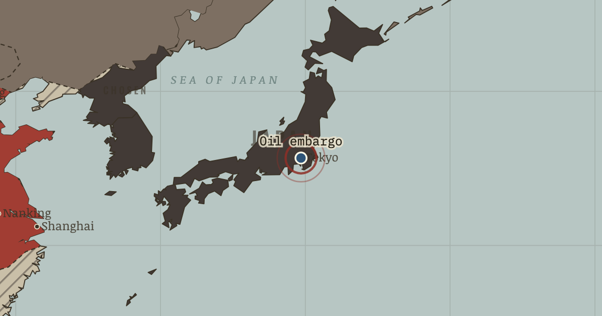 Map: The oil embargo reaches Tokyo