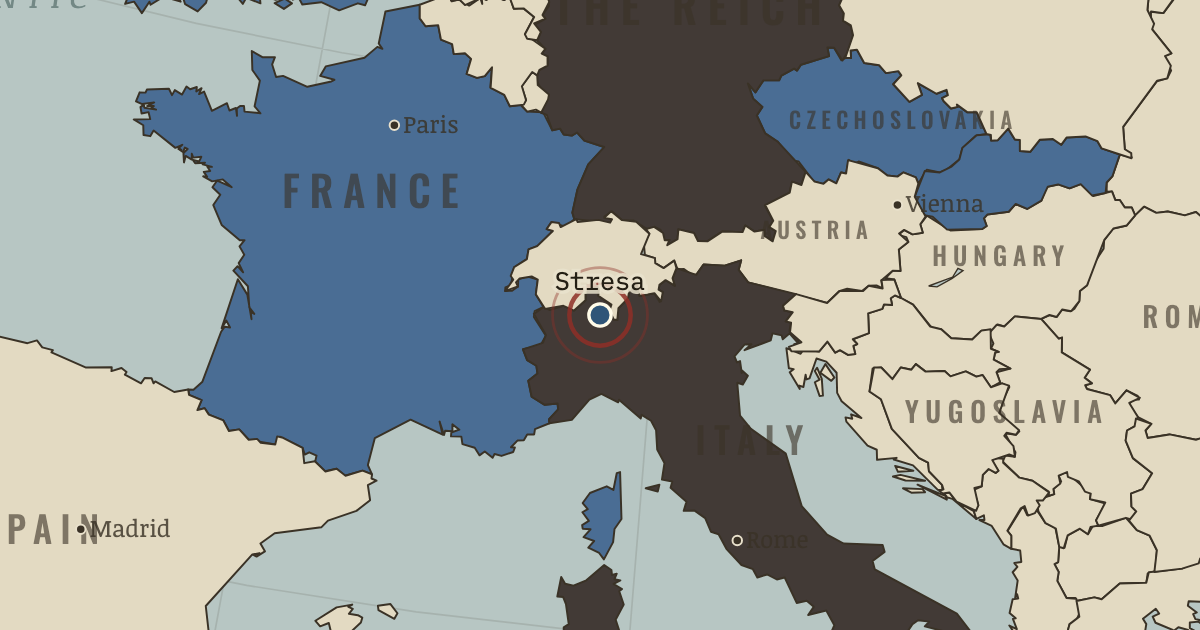 Map showing The Stresa Front — The Road to War, 1931–1941