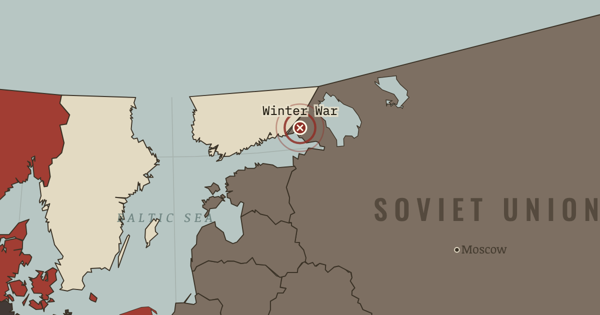 Map showing The Winter War — The Road to War, 1931–1941