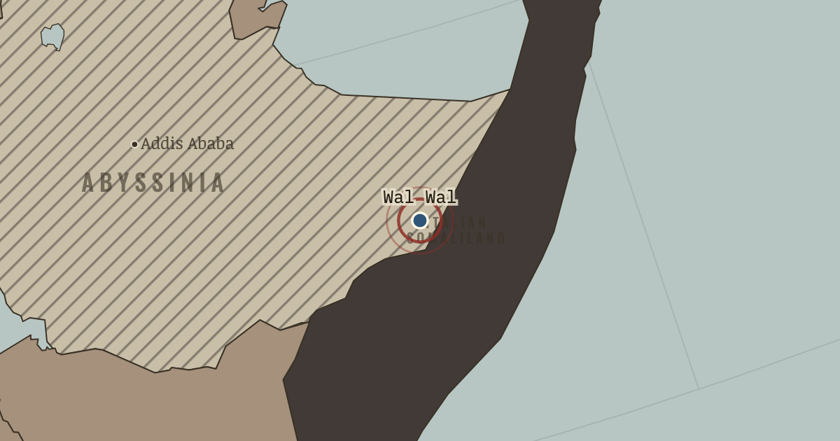 Map showing Wal Wal — The Road to War, 1931–1941