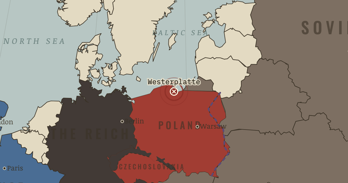 Map showing Westerplatte — The Road to War, 1931–1941