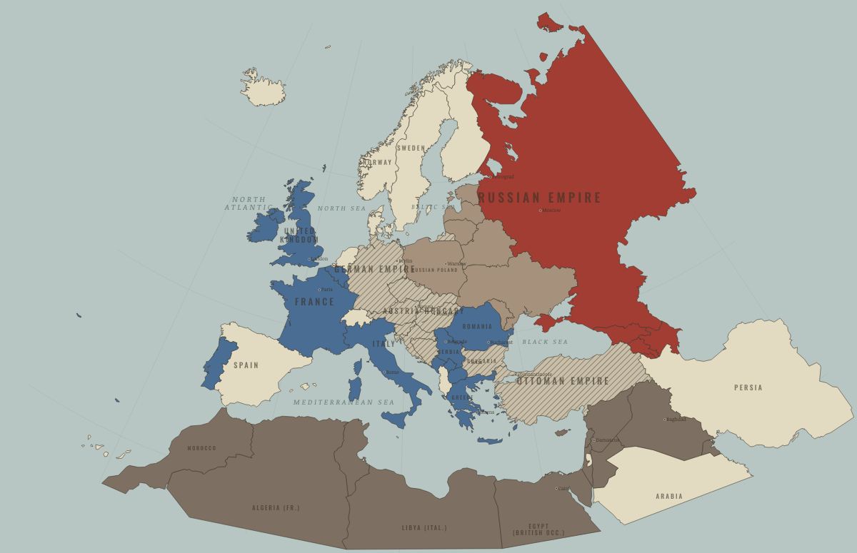 Map of the Europe &Amp; the Near East in NOV 1918: Armistice