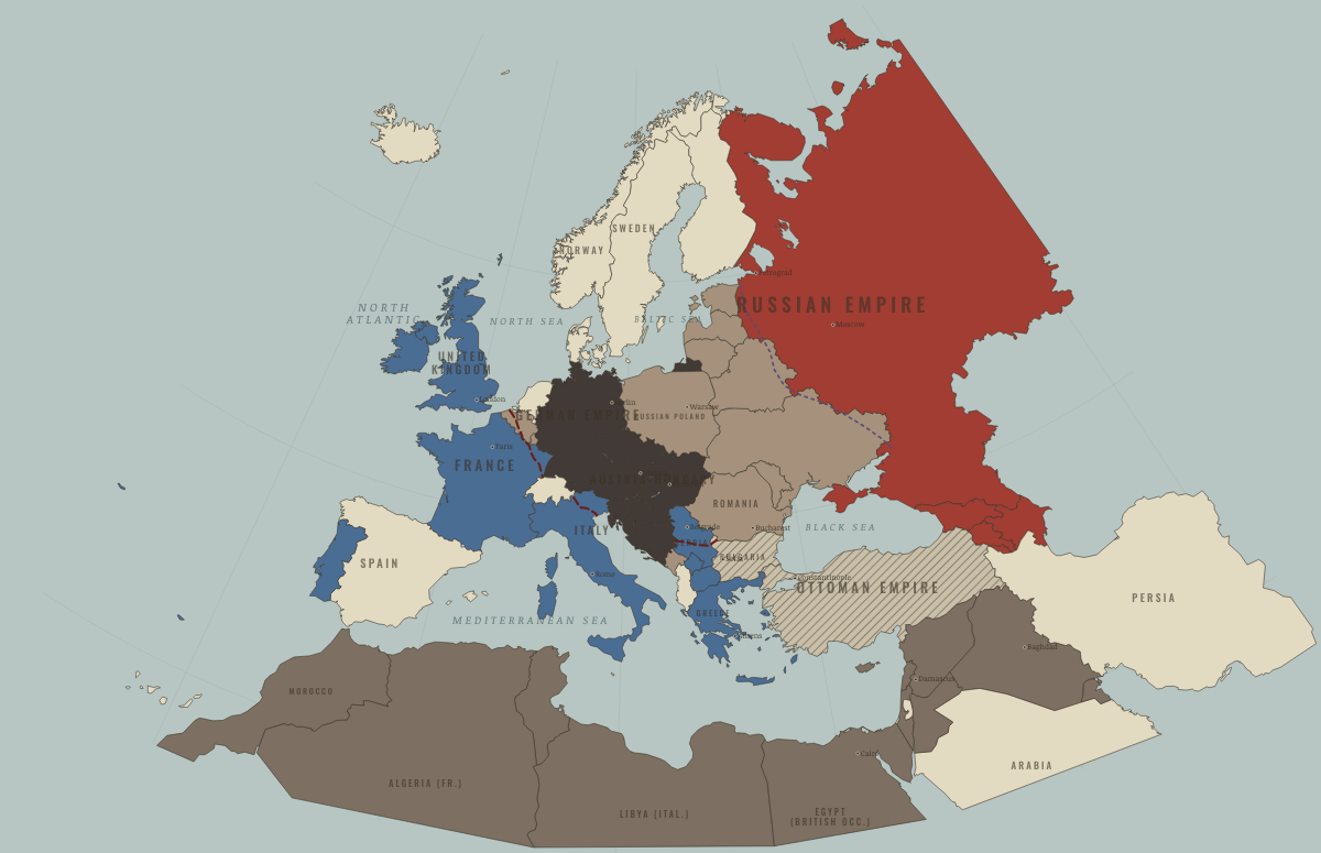 Map of the Europe &Amp; the Near East in OCT 1918: The southern wall falls